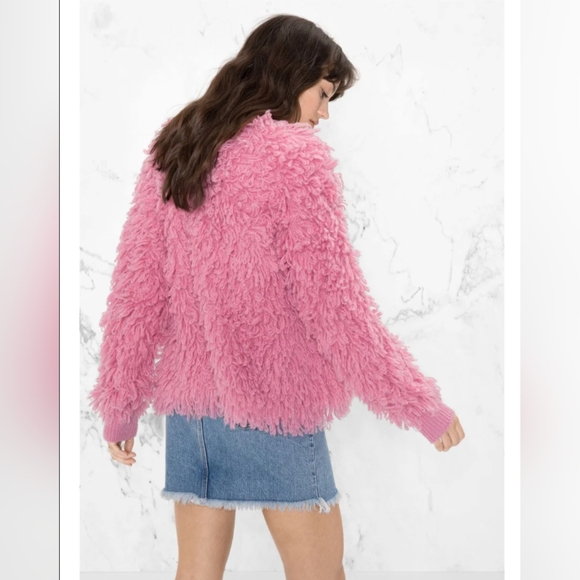 And Other Stories Pink Shaggy Wool-blend Knit Cardigan - Picture 6 of 16